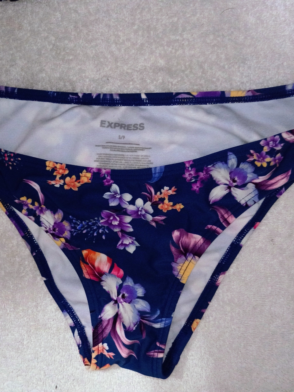 Express Floral Bikini Bottoms - Navy Purple Floral